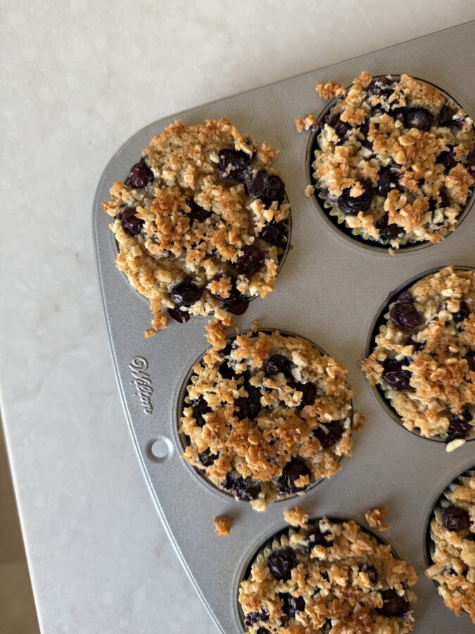 matprepp med blåbärsmuffins hälsosamma