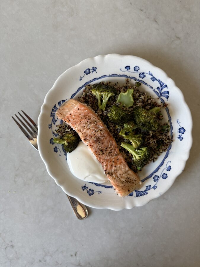 matprepp med middag lax och quinoa